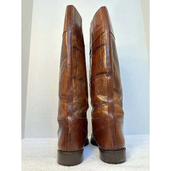 Joan & David Vint. Handmade Italy Genuine Leather Boots Brown  38 US 7.5 - Picture 5 of 7